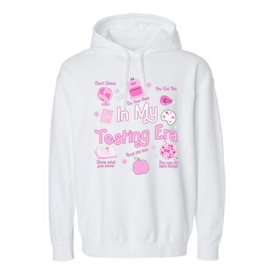 In My Testing Era Teachers Student Rock Testing Day Garment-Dyed Fleece Hoodie