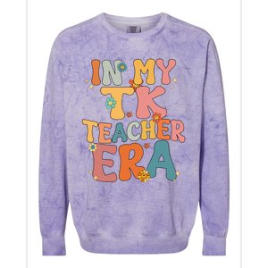 In My TK Teacher Era Retro Groovy Back To School TK Teacher Colorblast Crewneck Sweatshirt