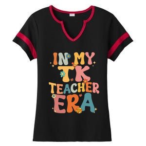 In My TK Teacher Era Retro Groovy Back To School TK Teacher Ladies Halftime Notch Neck Tee