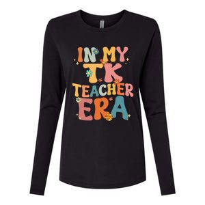 In My TK Teacher Era Retro Groovy Back To School TK Teacher Womens Cotton Relaxed Long Sleeve T-Shirt