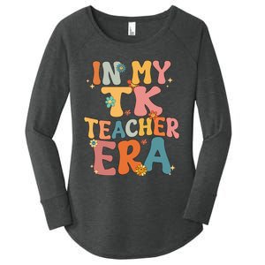 In My TK Teacher Era Retro Groovy Back To School TK Teacher Women's Perfect Tri Tunic Long Sleeve Shirt