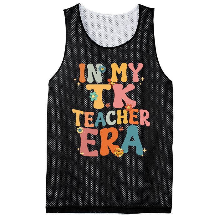 In My TK Teacher Era Retro Groovy Back To School TK Teacher Mesh Reversible Basketball Jersey Tank