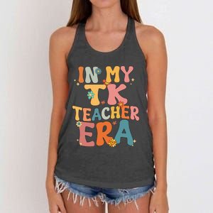 In My TK Teacher Era Retro Groovy Back To School TK Teacher Women's Knotted Racerback Tank