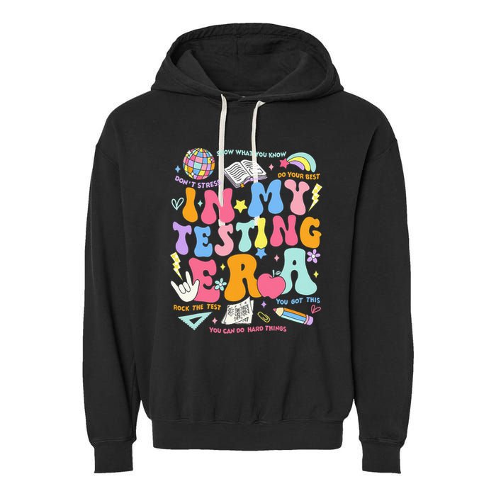 In My Testing Era Teachers Student Rock The Test Garment-Dyed Fleece Hoodie
