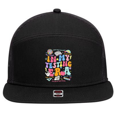 In My Testing Era Teachers Student Rock The Test 7 Panel Mesh Trucker Snapback Hat