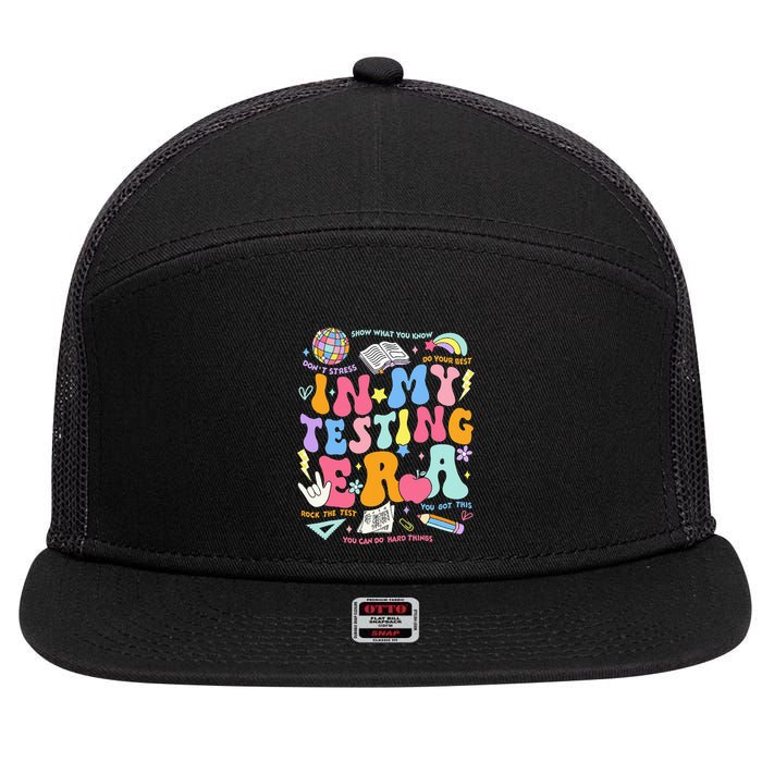 In My Testing Era Teachers Student Rock The Test 7 Panel Mesh Trucker Snapback Hat
