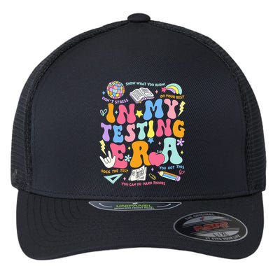 In My Testing Era Teachers Student Rock The Test Flexfit Unipanel Trucker Cap