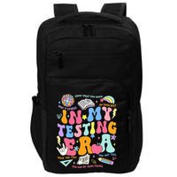 In My Testing Era Teachers Student Rock The Test Impact Tech Backpack