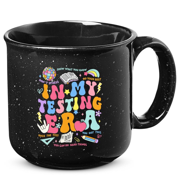 In My Testing Era Teachers Student Rock The Test 15oz Campfire Ceramic Mug