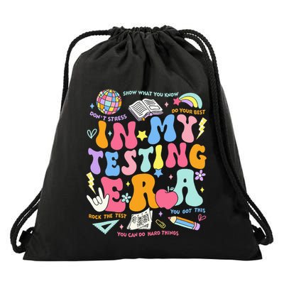 In My Testing Era Teachers Student Rock The Test Drawstring Bag