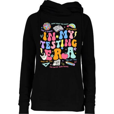 In My Testing Era Teachers Student Rock The Test Womens Funnel Neck Pullover Hood