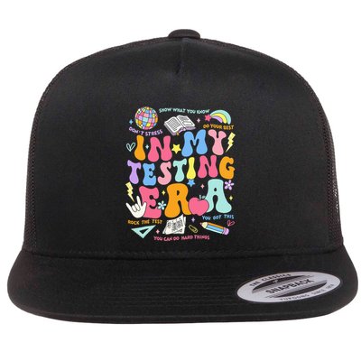 In My Testing Era Teachers Student Rock The Test Flatbill Hat