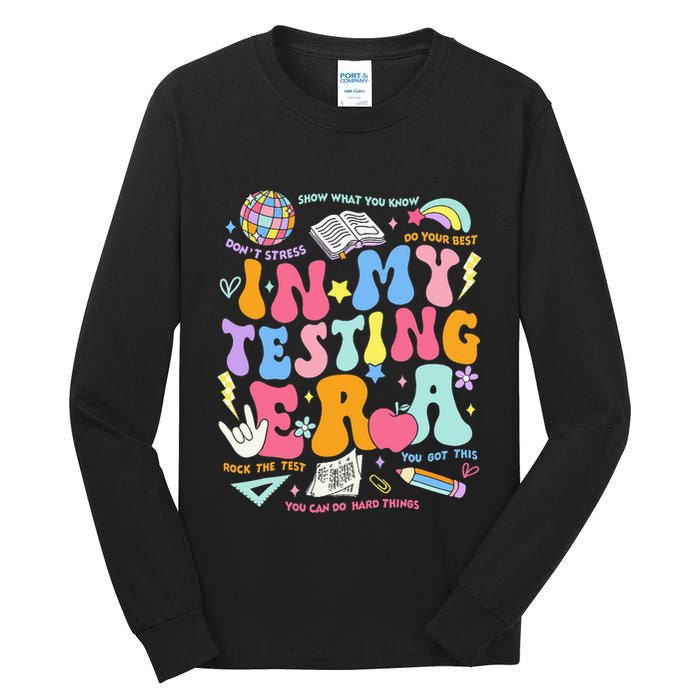 In My Testing Era Teachers Student Rock The Test Tall Long Sleeve T-Shirt