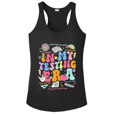 In My Testing Era Teachers Student Rock The Test Ladies PosiCharge Competitor Racerback Tank