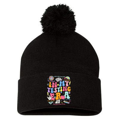 In My Testing Era Teachers Student Rock The Test Pom Pom 12in Knit Beanie