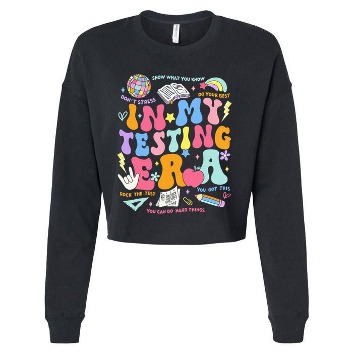 In My Testing Era Teachers Student Rock The Test Cropped Pullover Crew