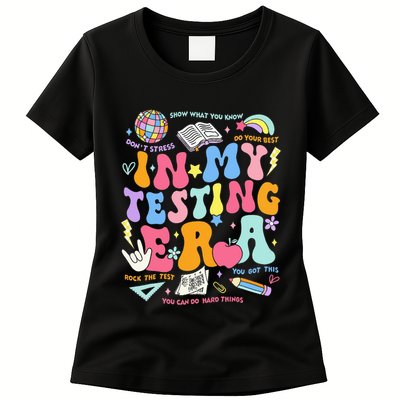 In My Testing Era Teachers Student Rock The Test Womens T-Shirt