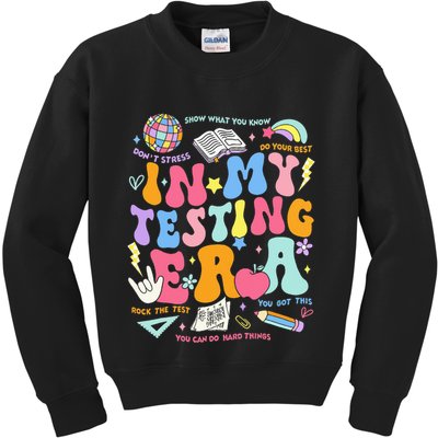 In My Testing Era Teachers Student Rock The Test Kids Sweatshirt