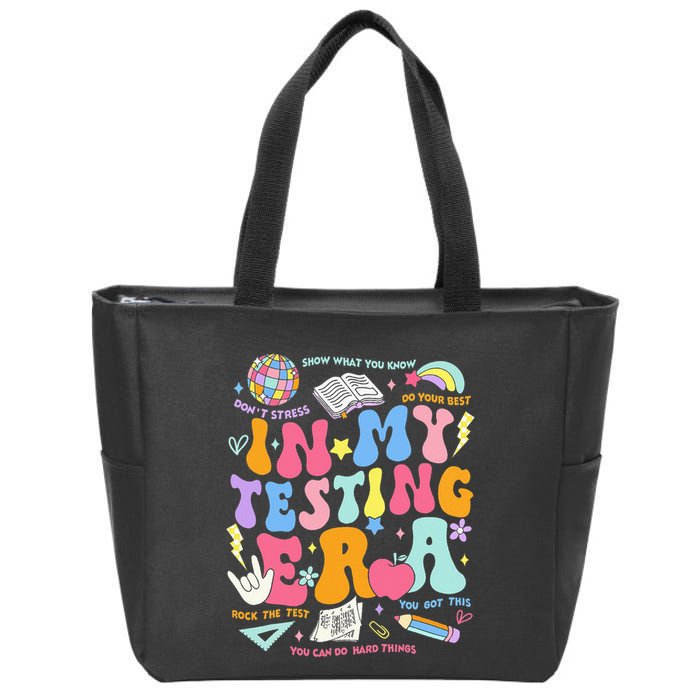 In My Testing Era Teachers Student Rock The Test Zip Tote Bag