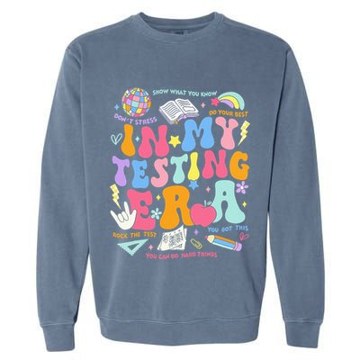 In My Testing Era Teachers Student Rock The Test Garment-Dyed Sweatshirt