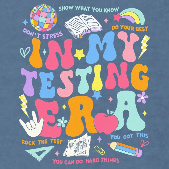 In My Testing Era Teachers Student Rock The Test Garment-Dyed Sweatshirt