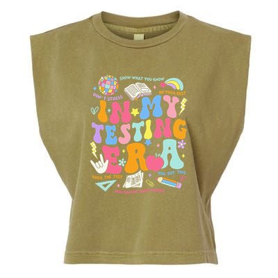 In My Testing Era Teachers Student Rock The Test Garment-Dyed Women's Muscle Tee