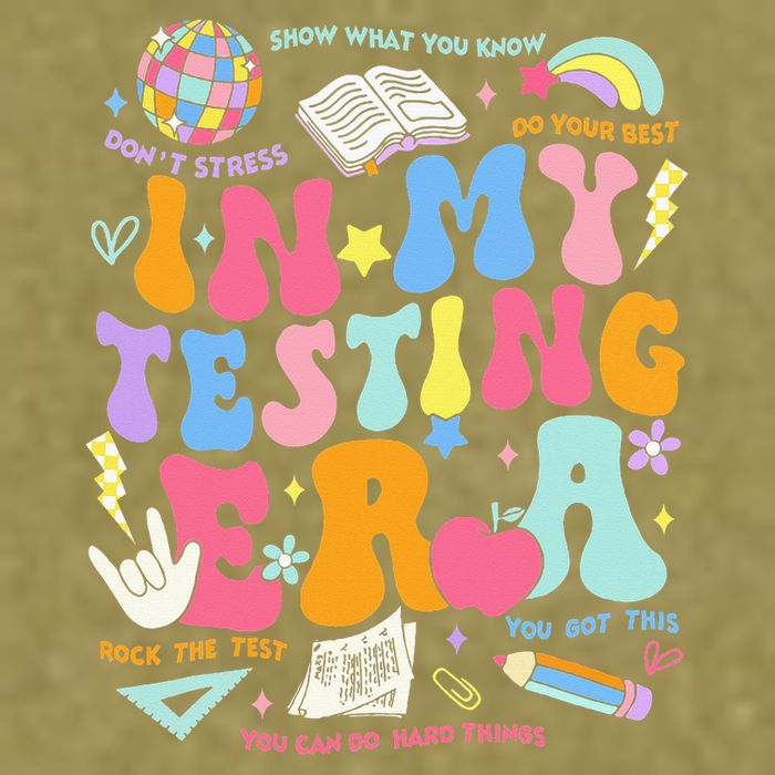 In My Testing Era Teachers Student Rock The Test Garment-Dyed Women's Muscle Tee