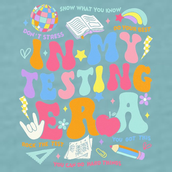 In My Testing Era Teachers Student Rock The Test Sueded Cloud Jersey T-Shirt