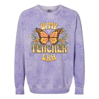 In My Teacher Era Back To School Teacher Appreciation Colorblast Crewneck Sweatshirt