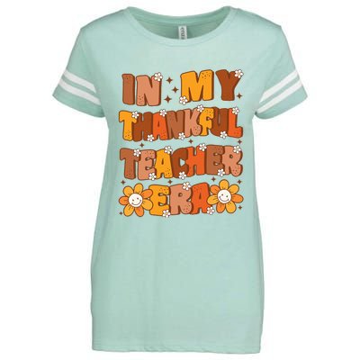 In My Thankful Teacher Era Cute Groovy Thanksgiving Teacher  Enza Ladies Jersey Football T-Shirt