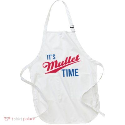 It's Mullet Time, Funny Redneck Mullet Full-Length Apron With Pockets