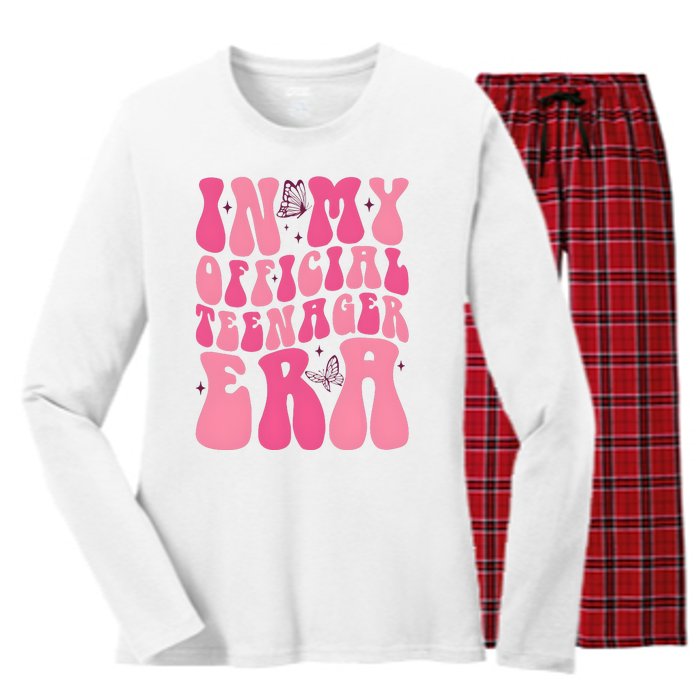 In My Teenager Era 13th Birthday Women's Long Sleeve Flannel Pajama Set 