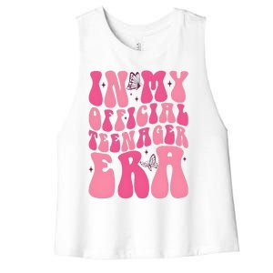 In My Teenager Era 13th Birthday Women's Racerback Cropped Tank