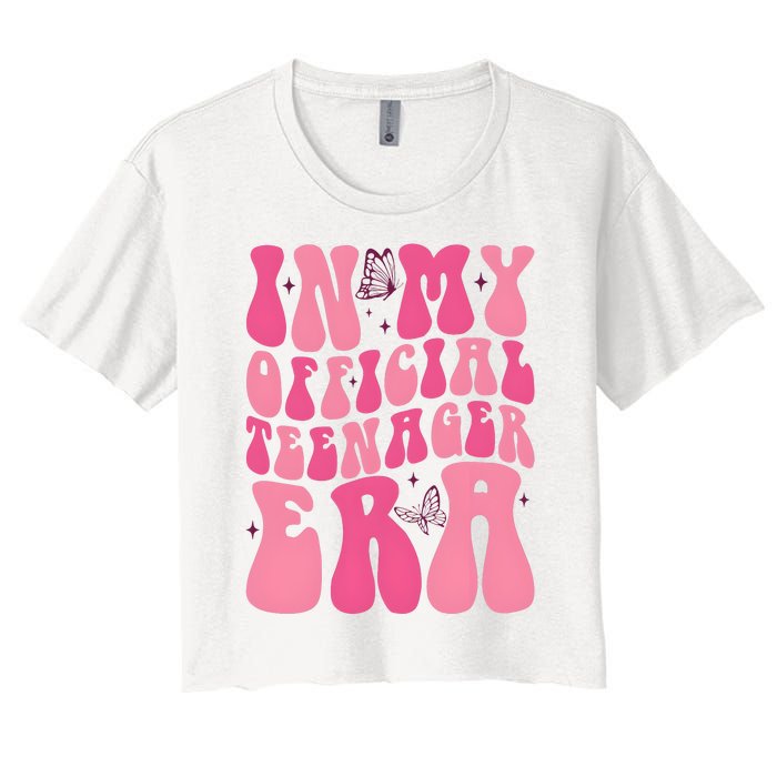 In My Teenager Era 13th Birthday Women's Crop Top Tee