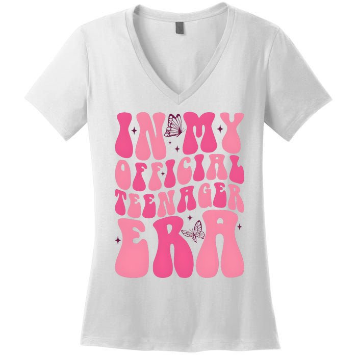 In My Teenager Era 13th Birthday Women's V-Neck T-Shirt