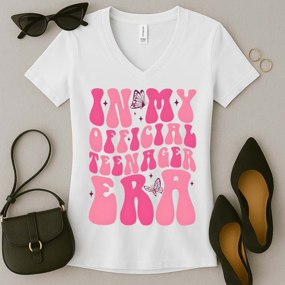 In My Teenager Era 13th Birthday Women's V-Neck T-Shirt