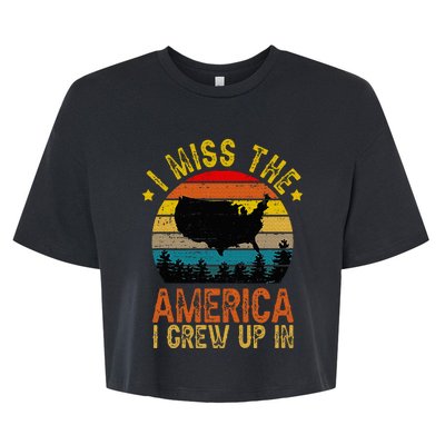 I Miss The America I Grew Up In American Map Vintage Bella+Canvas Jersey Crop Tee