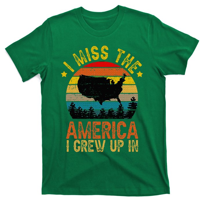 I Miss The America I Grew Up In American Map Vintage T-Shirt