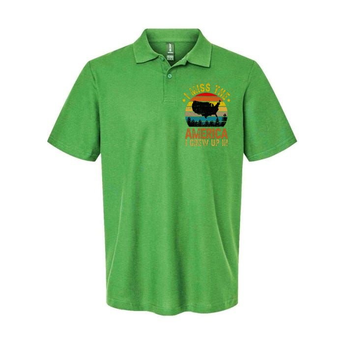 I Miss The America I Grew Up In American Map Vintage Softstyle Adult Sport Polo