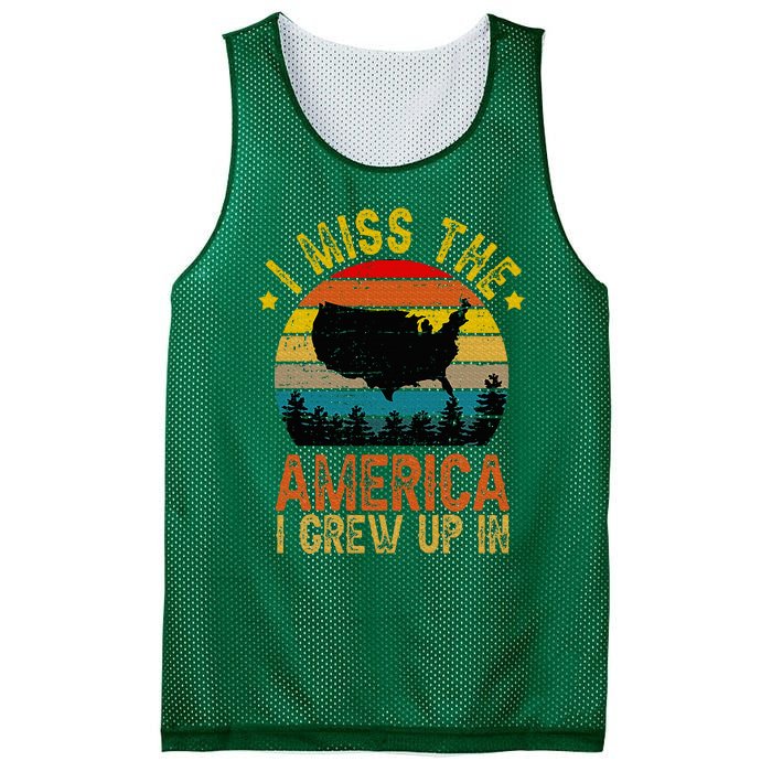 I Miss The America I Grew Up In American Map Vintage Mesh Reversible Basketball Jersey Tank