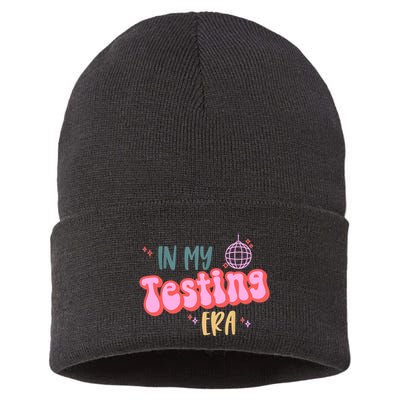 In My Testing Era, Funny Testing Teacher, Teaching Student Sustainable Knit Beanie