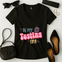 In My Testing Era, Funny Testing Teacher, Teaching Student Women's V-Neck T-Shirt