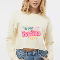 In My Testing Era, Funny Testing Teacher, Teaching Student Cropped Pullover Crew