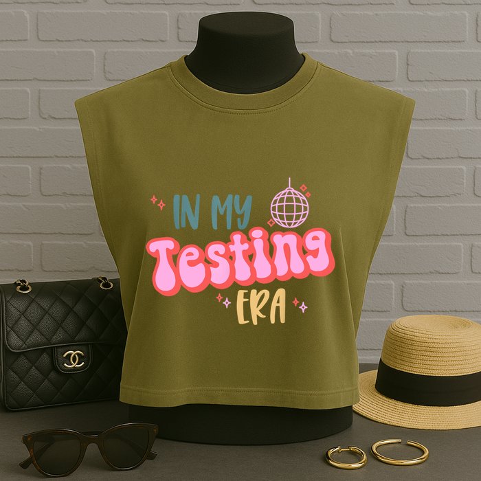 In My Testing Era, Funny Testing Teacher, Teaching Student Garment-Dyed Women's Muscle Tee