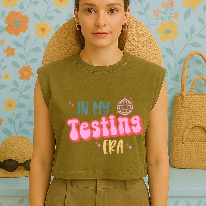 In My Testing Era, Funny Testing Teacher, Teaching Student Garment-Dyed Women's Muscle Tee
