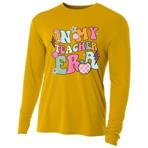 In My Teaching Era Best Teacher Appreciation Retro Groovy Cooling Performance Long Sleeve Crew