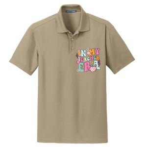 In My Teaching Era Best Teacher Appreciation Retro Groovy Dry Zone Grid Polo