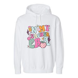 In My Teaching Era Best Teacher Appreciation Retro Groovy Garment-Dyed Fleece Hoodie