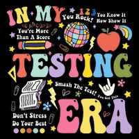 In My Testing Era Teachers Student Rock The Test Testing Day Button