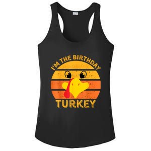 I M The Birthday Turkey Face Funny Happy Thanksgiving Gift Ladies PosiCharge Competitor Racerback Tank